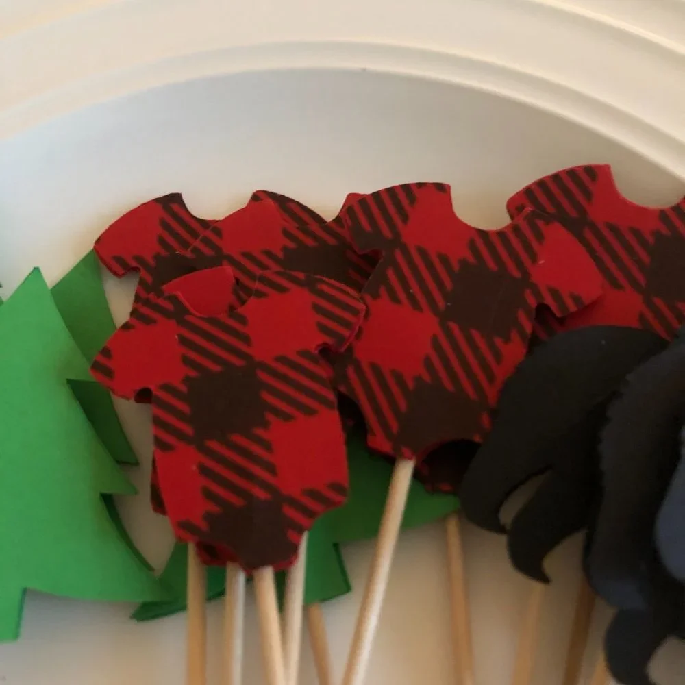 4 for $10! 😎 Lumberjack Cupcake Toppers